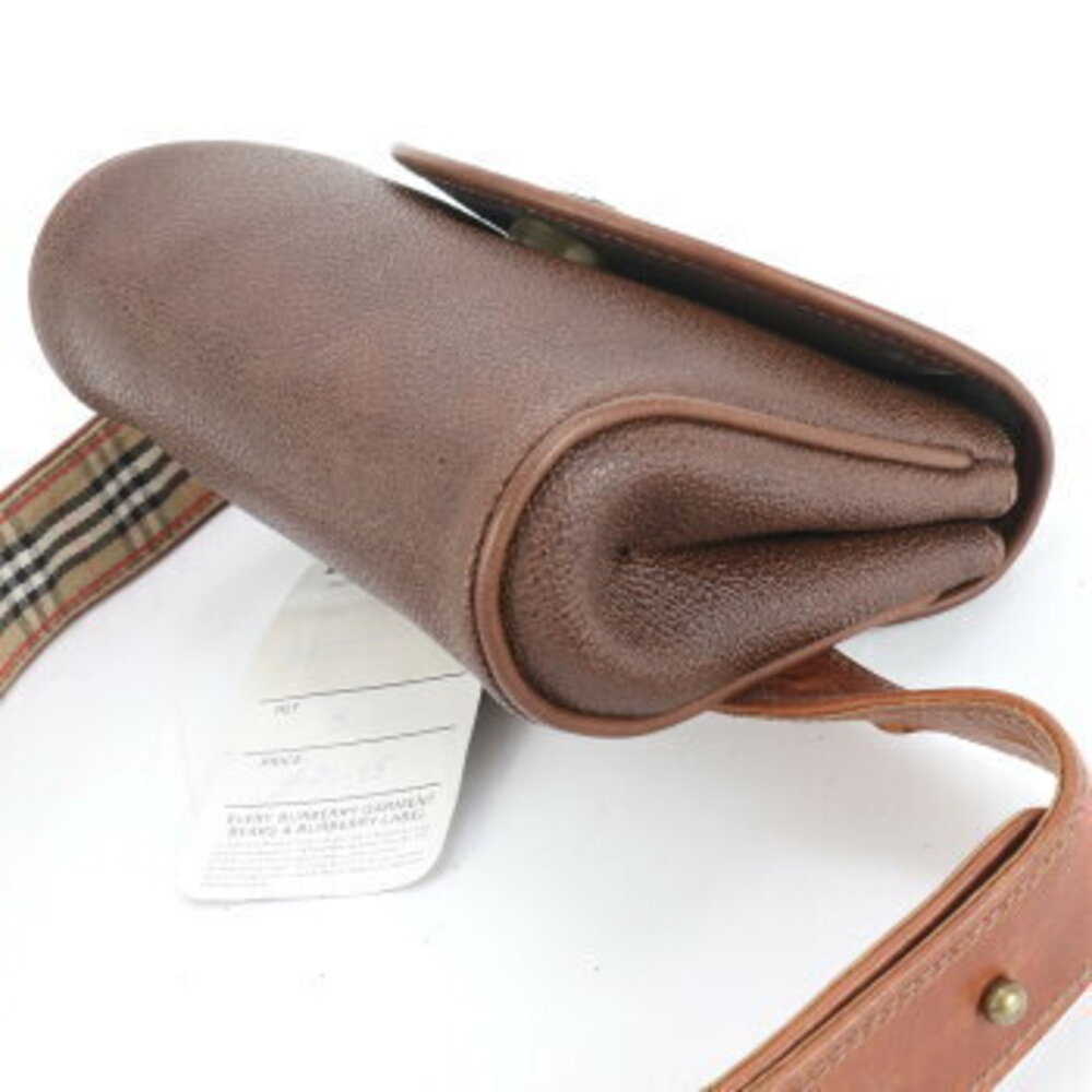 Burberry Nova Check Leather Waist Bag Pouch Shoulder Brown - Picture 5 of 9